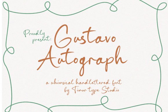 Gustavo Autograph: A Whimsical Hand-Lettered Font for Creative Projects
