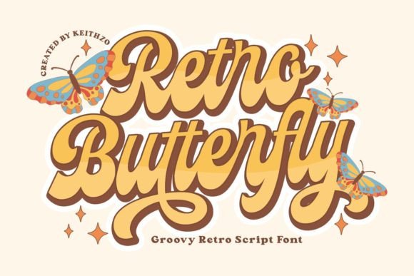 Retro Butterfly: Unleashing Groovy, Free-Spirited Typography